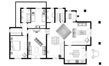 Black & White Floor Plans
