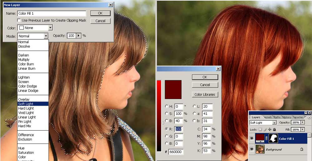 color replacement tool in Photoshop