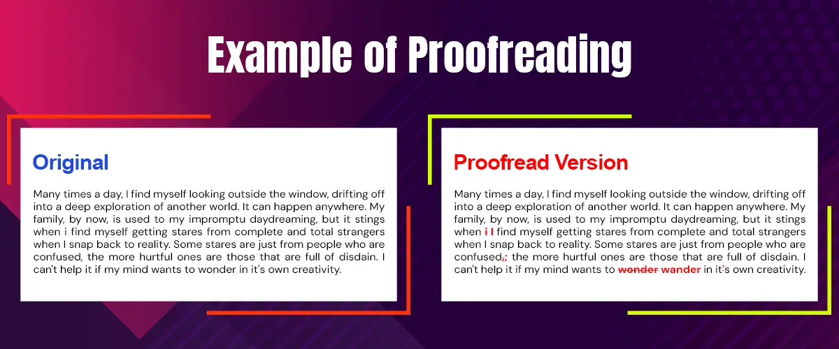 Proofreading examples