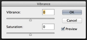 vibrance tool in photoshop