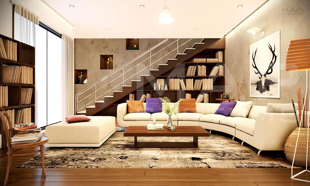 3D living room rendering
