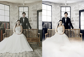 retouched wedding photograph