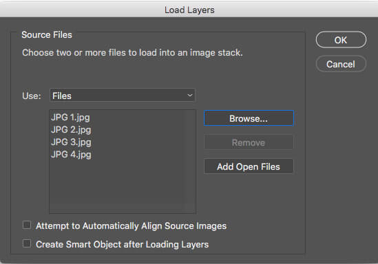 select the files that would be part of GIF animation