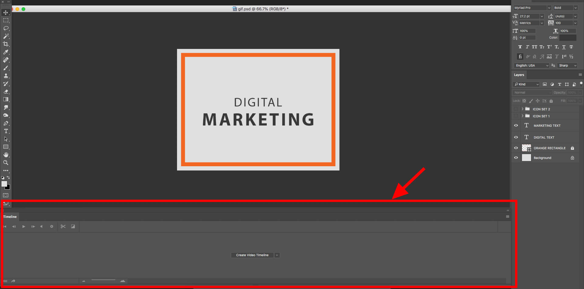 Timeline Window would be at screen’s bottom