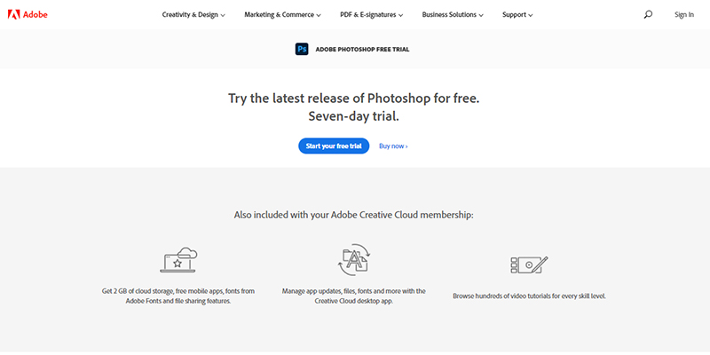 adobe photoshop free trial