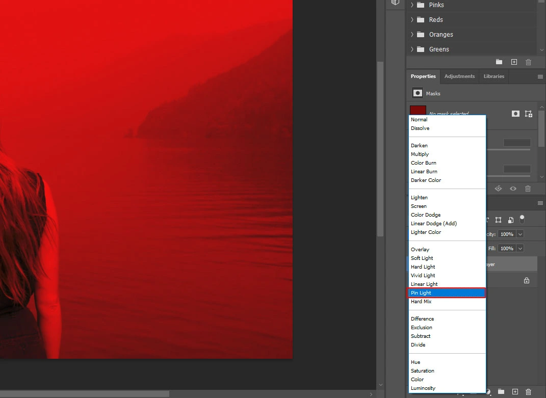 apply the pin light blending mode