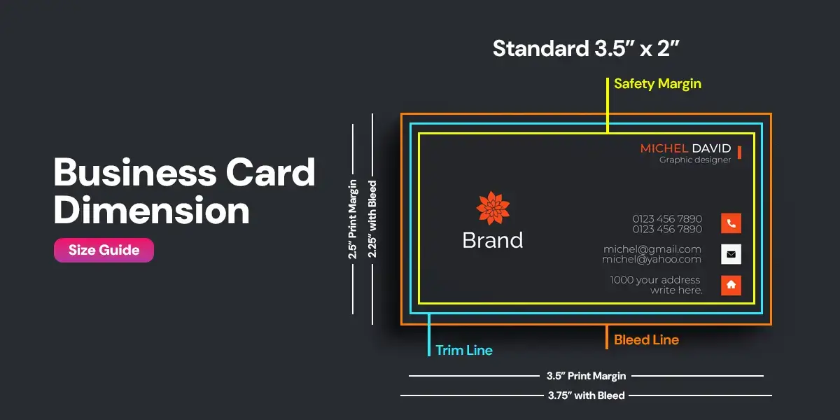business card dimension
