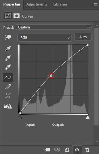 drag up the curve control point instead of down