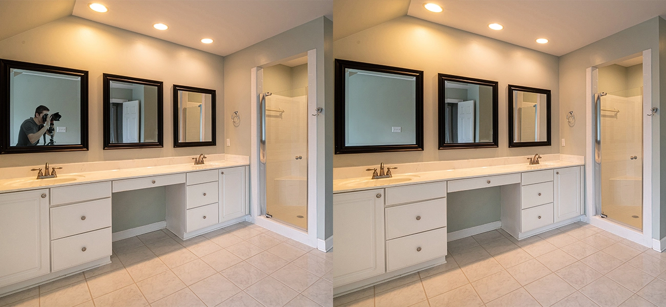 Eliminate reflections on the mirror, if any