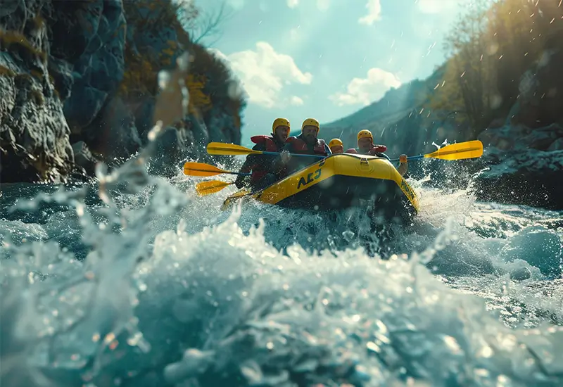 A low-angle shot of few persons