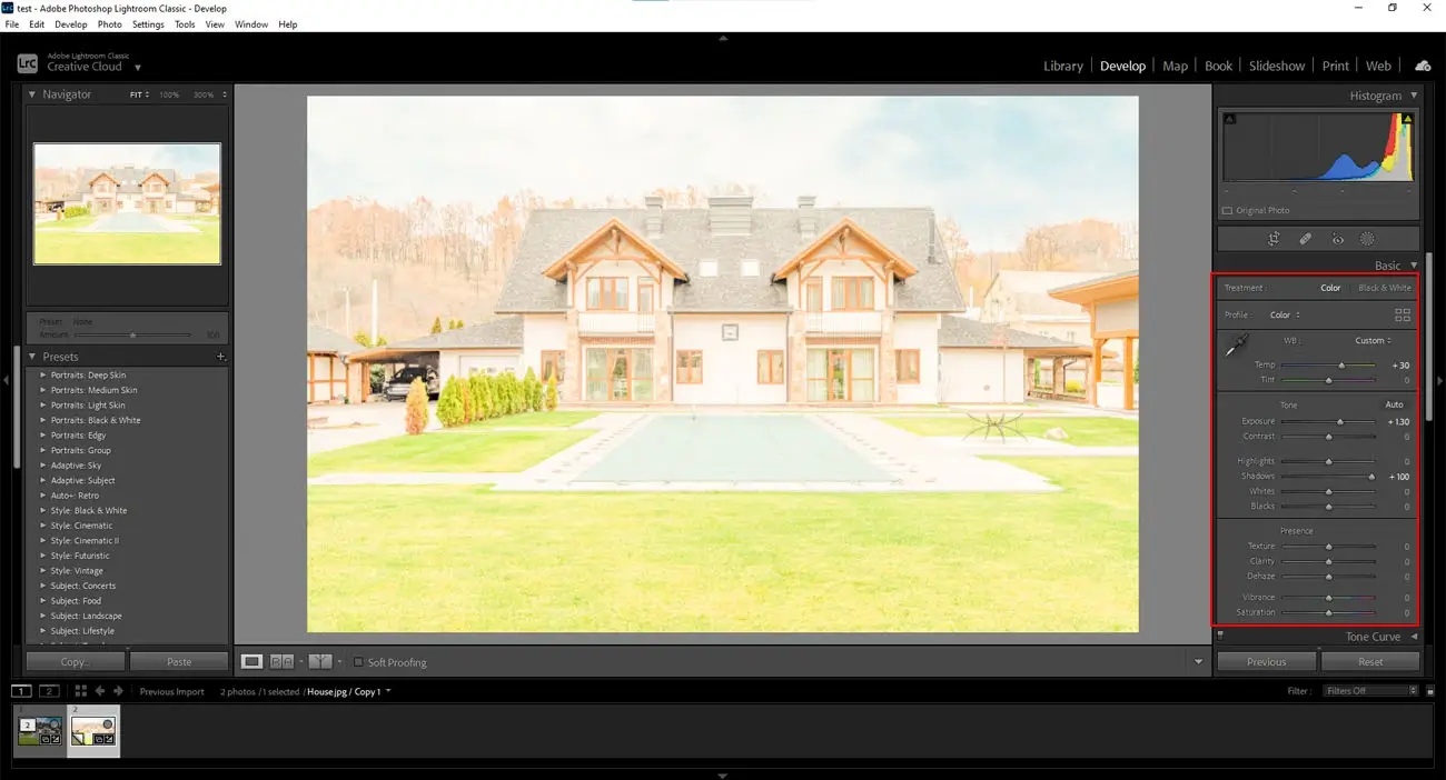 Moderate the glow of the specific area