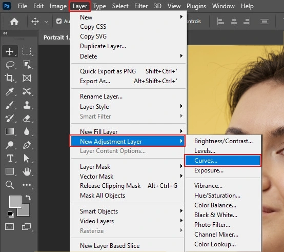New Adjustment Layer Curve