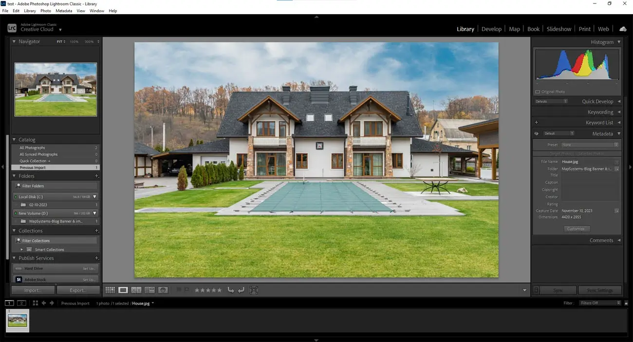 Open the Lightroom software