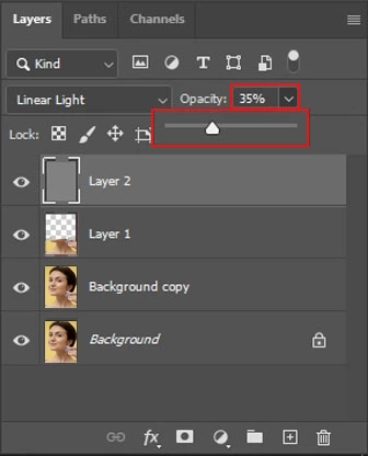 Reduce the opacity by 30-40%