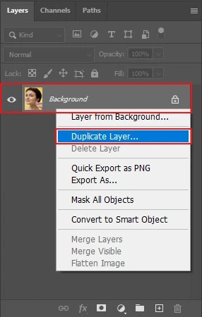 create a duplicate layer