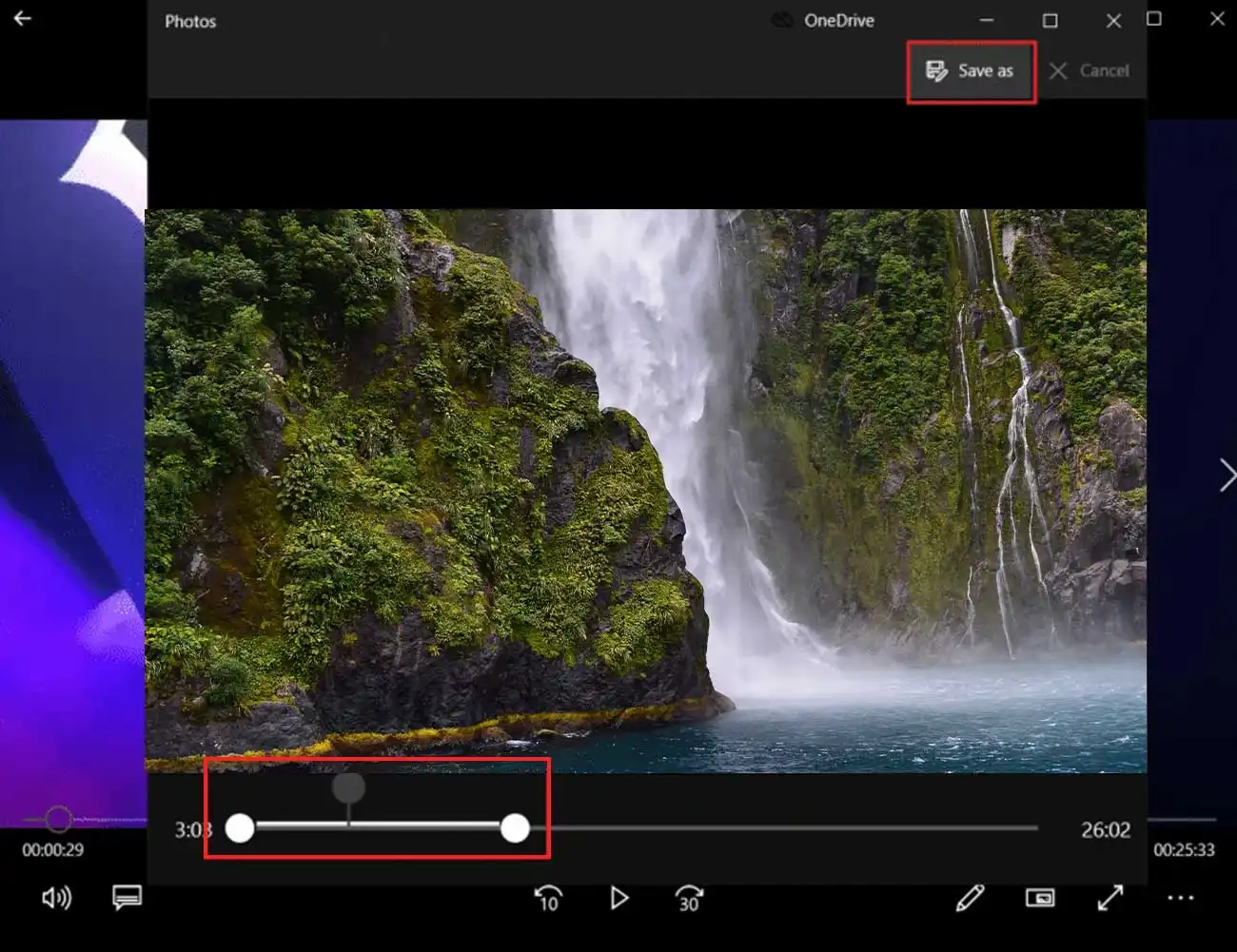 Slide the slider to the right to trim the videovideo