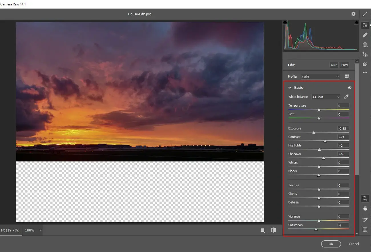 Tweak the image’s placement and blend it with the building