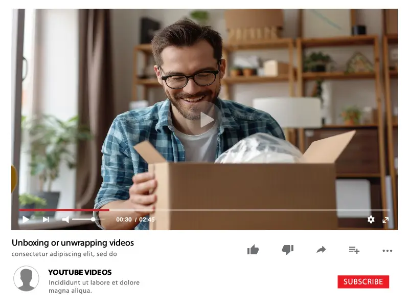 Unboxing or unwrapping videos