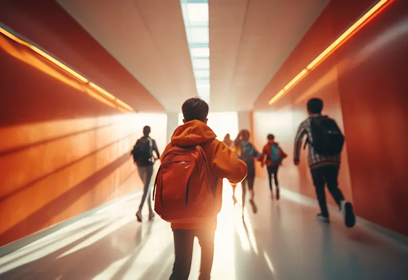 Whip tilt shot of a group of persons