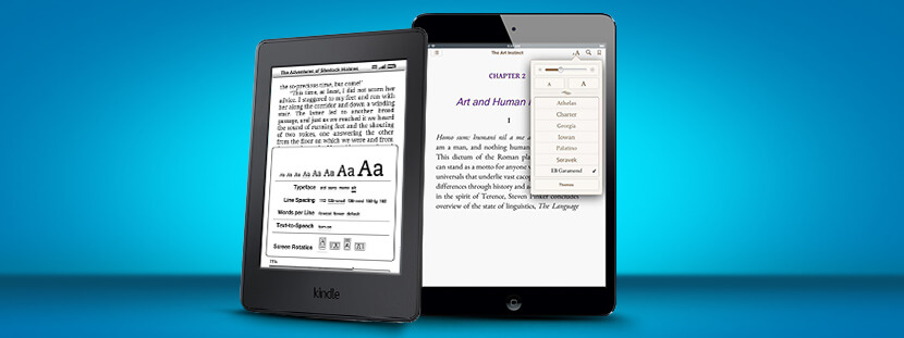 changing font size in kindle ebook